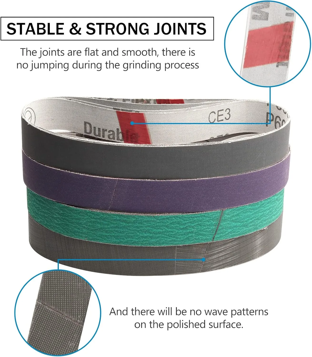 1 x 18 Inch Sanding Belts,Knife Sharpening Belt Kit Fits Work Sharp Blade Grinder Attachment of Ken Onion Edition Knife & Tool Sharpener,2 PCS Each of 120, 240, 400, 600,1000 2500 Grits,12-Pack