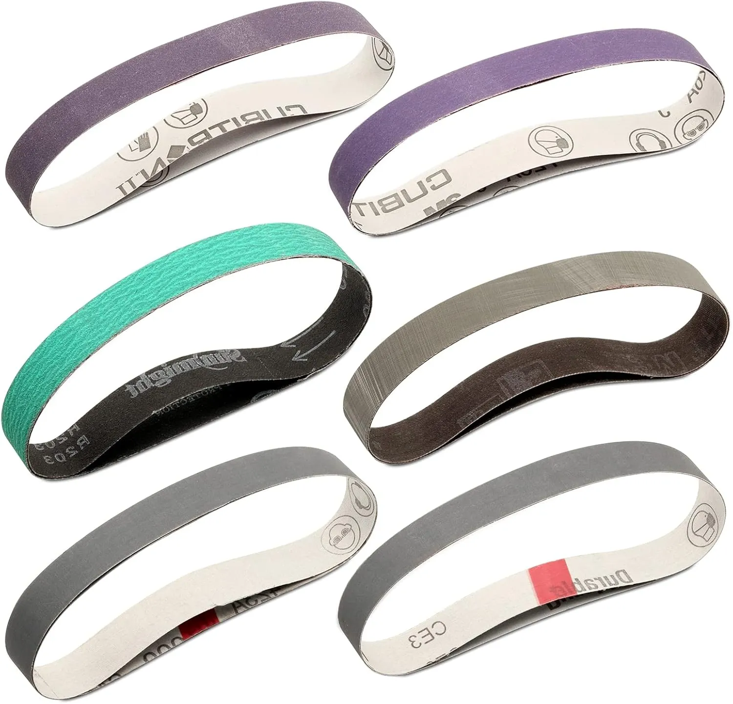 1 x 18 Inch Sanding Belts,Knife Sharpening Belt Kit Fits Work Sharp Blade Grinder Attachment of Ken Onion Edition Knife & Tool Sharpener,2 PCS Each of 120, 240, 400, 600,1000 2500 Grits,12-Pack