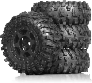 1.0 Beadlock Wheels and Tires（4pcs） 1.0 Crawler Tires OD 51 * 20mm Plastics 1.0 Wheel 1/18 1/24 RC Crawler Tires for SCX24 TRX4M FMS FCX24 FCX18 AX24 (at)