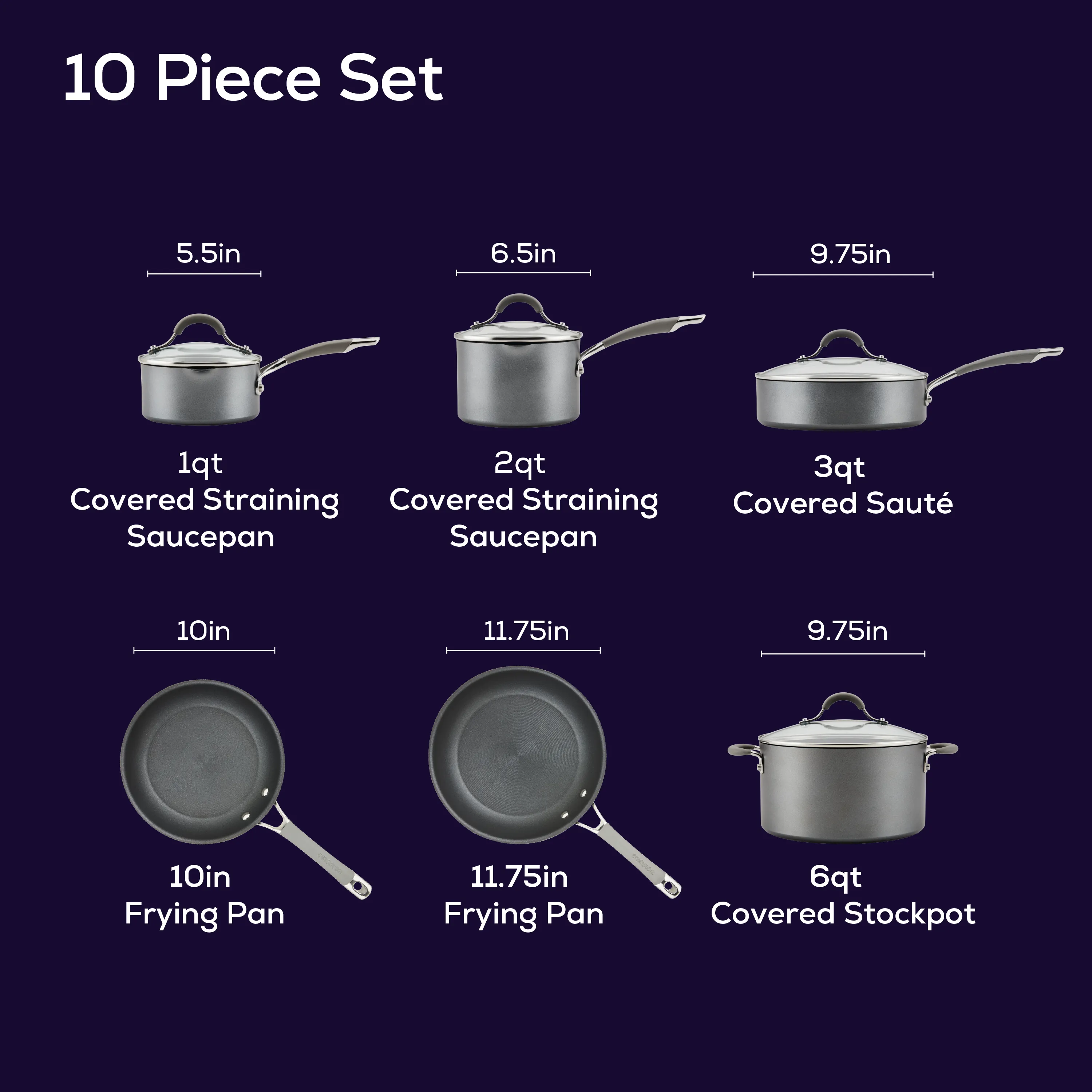 10-Piece Nonstick Cookware Set