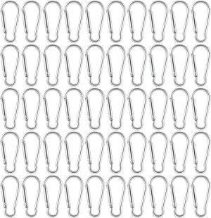 100pcs Mini Aluminum Bulk Carabiner Spring Clip Hook Keychain Buckle Pack Carabeaner for Camping Hiking Rv Fishing Bottle Backpack Traveling, Silver
