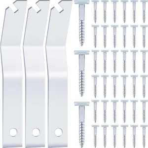 103 Pcs T-Screw Wrench Set Include 100 T-Head Screw and 3 Security Hardened Security Picture Hanger Wrenches to Lock Artwork