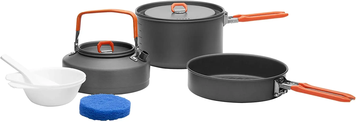 12 Pcs Camping Cookware Mess Kit