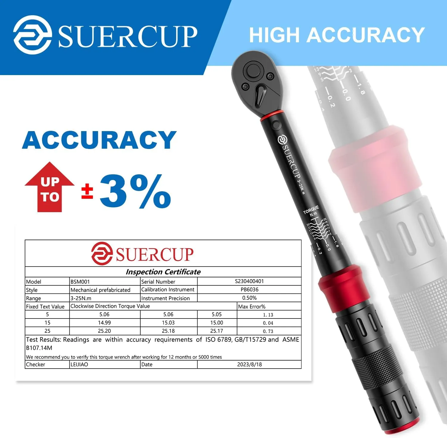 1/4-Inch Drive Click Torque Wrench, 18 PCS Bike Torque Wrench Set 3-25Nm, Dual-Direction Adjustable 72 Tooth Click Torque Wrench, Used for Bicycle Maintenance