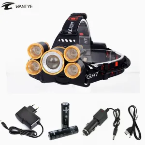 15000LM Head lamp T6 4R5 LED Zoomable Headlamp Rechargeable Head flashlight linterna 18650 battery Camping Fishing Headlight