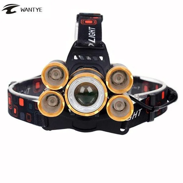 15000LM Head lamp T6 4R5 LED Zoomable Headlamp Rechargeable Head flashlight linterna 18650 battery Camping Fishing Headlight