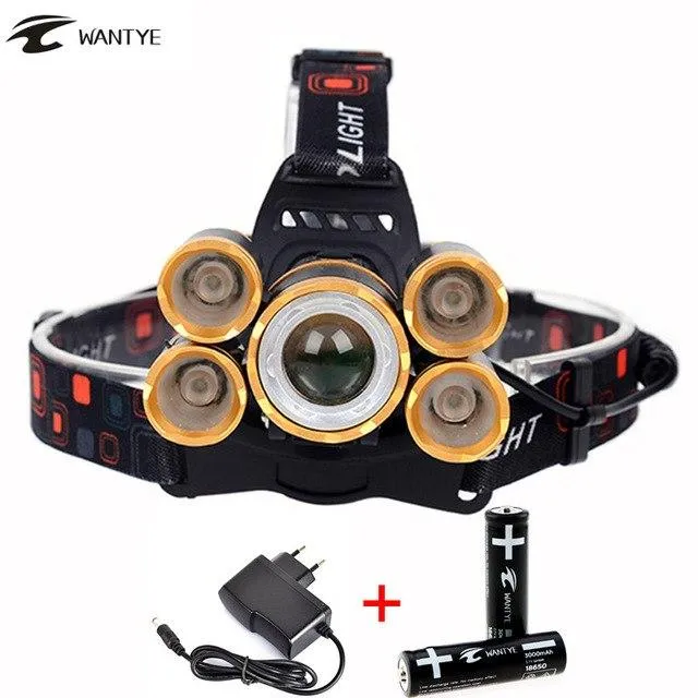 15000LM Head lamp T6 4R5 LED Zoomable Headlamp Rechargeable Head flashlight linterna 18650 battery Camping Fishing Headlight