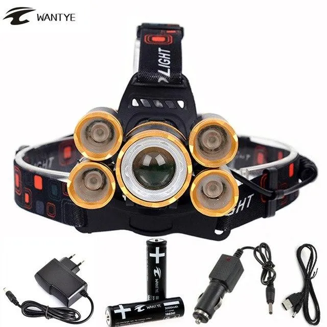 15000LM Head lamp T6 4R5 LED Zoomable Headlamp Rechargeable Head flashlight linterna 18650 battery Camping Fishing Headlight