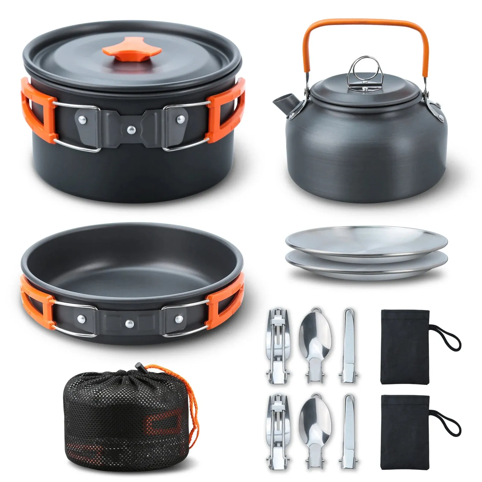 16pc Premium Camping Cooking Set for 2-3 People