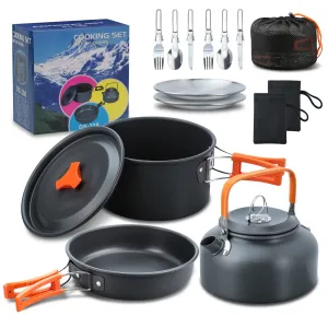 16pc Premium Camping Cooking Set for 2-3 People