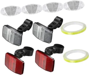 1Set Bike Front and Rear Reflectors Kit Safety Warning Lens for Night Cycling Compatible with Road and Mountain Bikes Enhances Visibility for Safer Rides