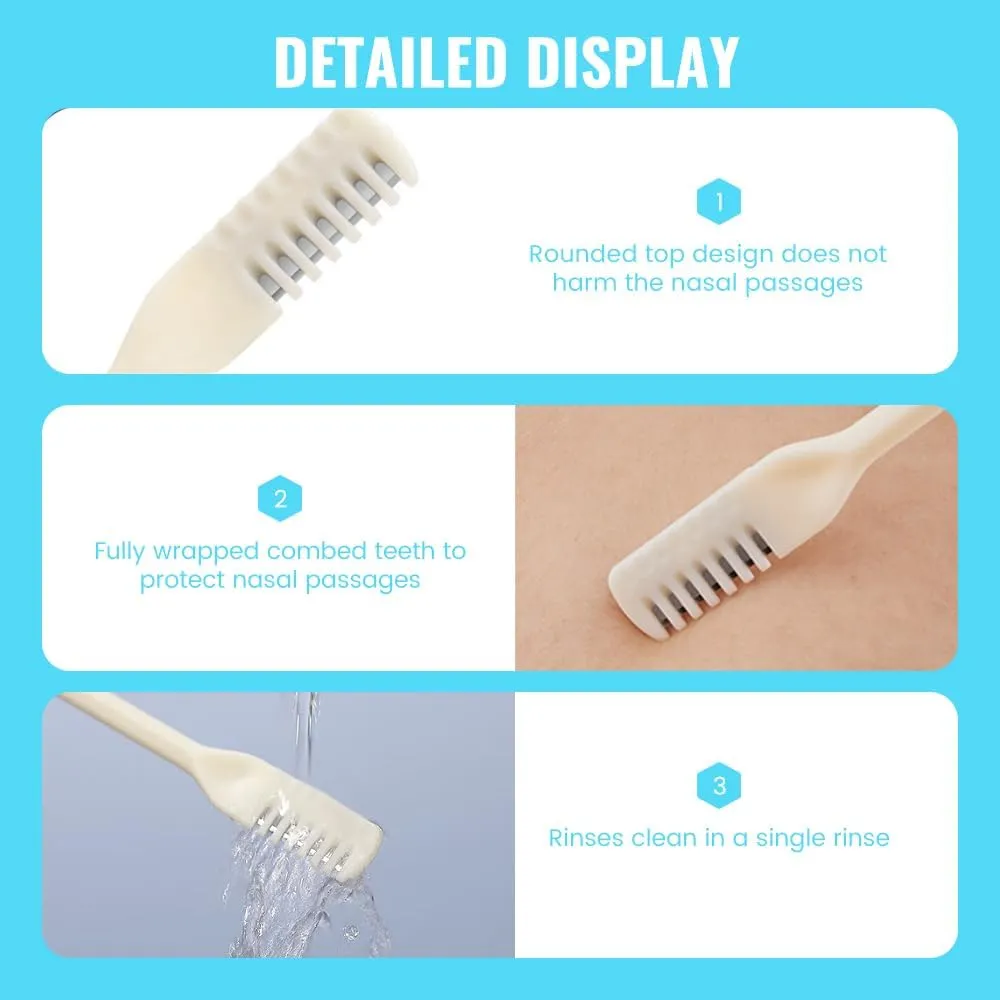 2 in 1 Nasal Trimmer, 360 Rotating Portable Manual Nose & Ear Hair Remover, Travel Essentials (Beige, 3 Pcs)