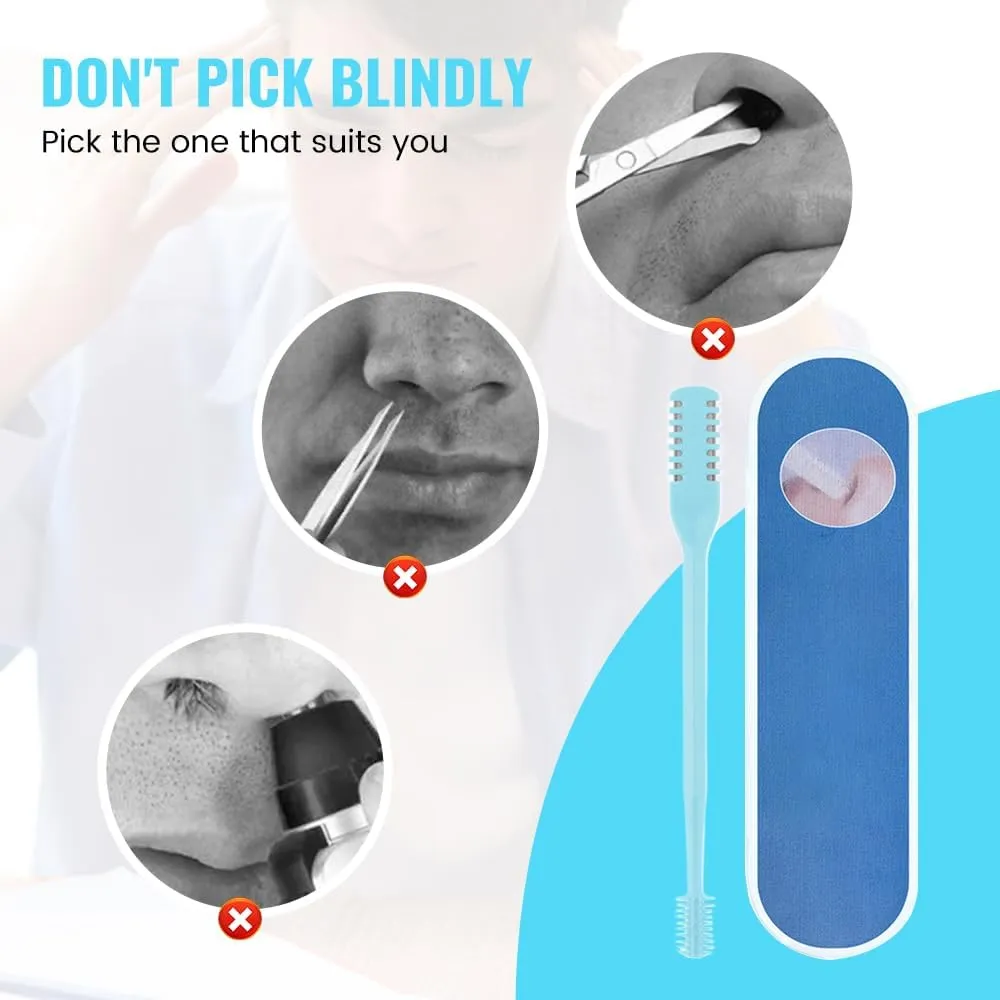 2 in 1 Nasal Trimmer, 360 Rotating Portable Manual Nose & Ear Hair Remover, Travel Essentials (Beige, 3 Pcs)