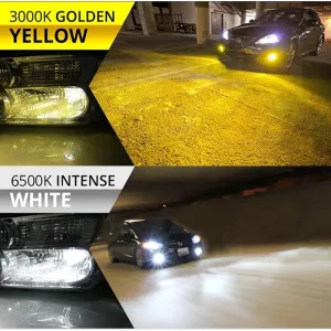 2 Pieces 3000K 6500K White Yellow H11 Led Headlight Bulbs Car H8 H9 H11 9005 HB3 9006 HB4 H7 H3 LED Fog Light Bulb LED Auto Lamp