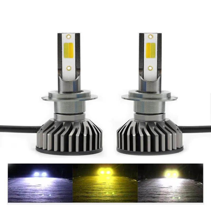 2 Pieces 3000K 6500K White Yellow H11 Led Headlight Bulbs Car H8 H9 H11 9005 HB3 9006 HB4 H7 H3 LED Fog Light Bulb LED Auto Lamp