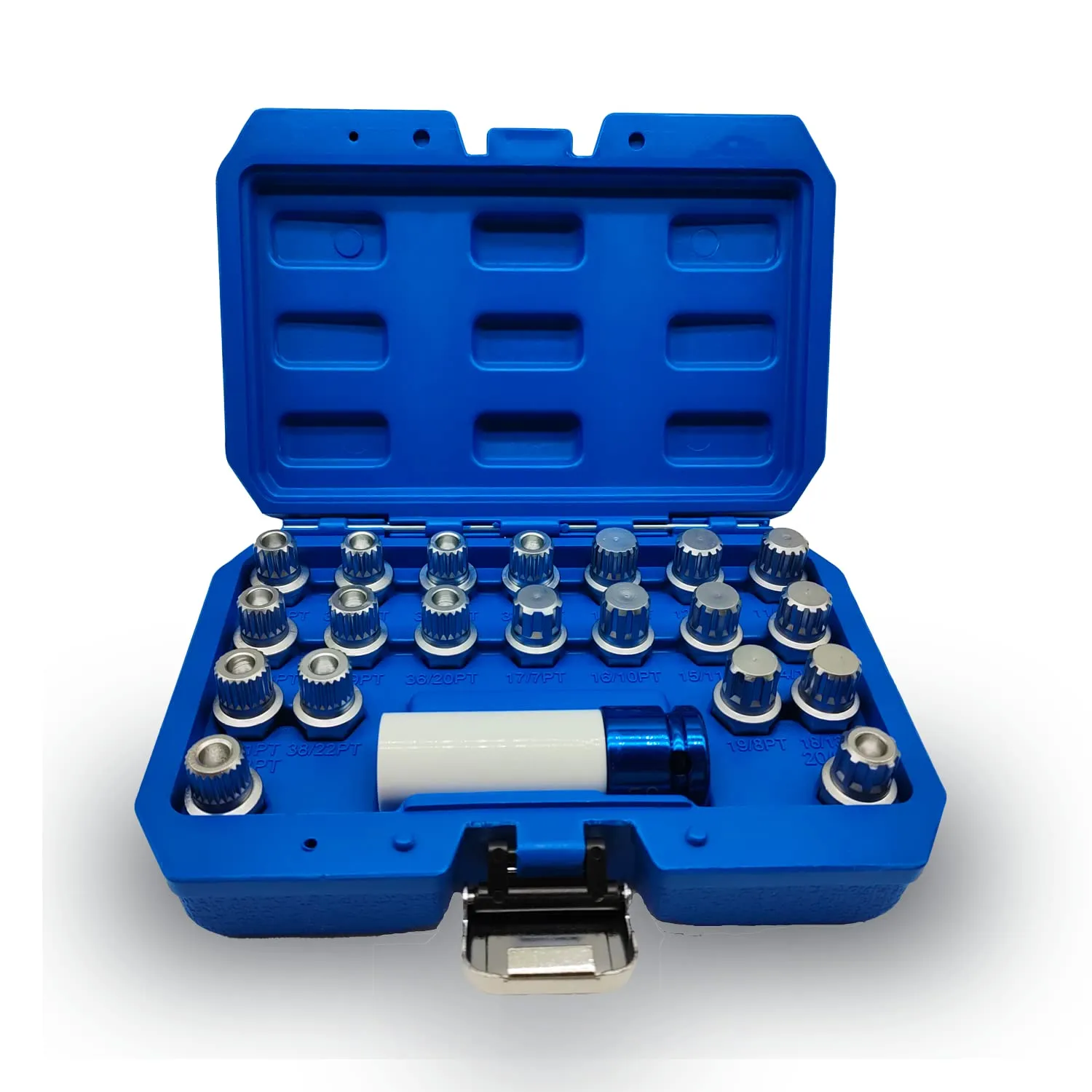 21PCS Wheel Locking Nut Key Kit Compatible with BMW, Wheel Lock Nut Socket Adapter Set, Wheel Anti-Theft Lug Nut Removal Tool, Anti-Theft Screw Remover