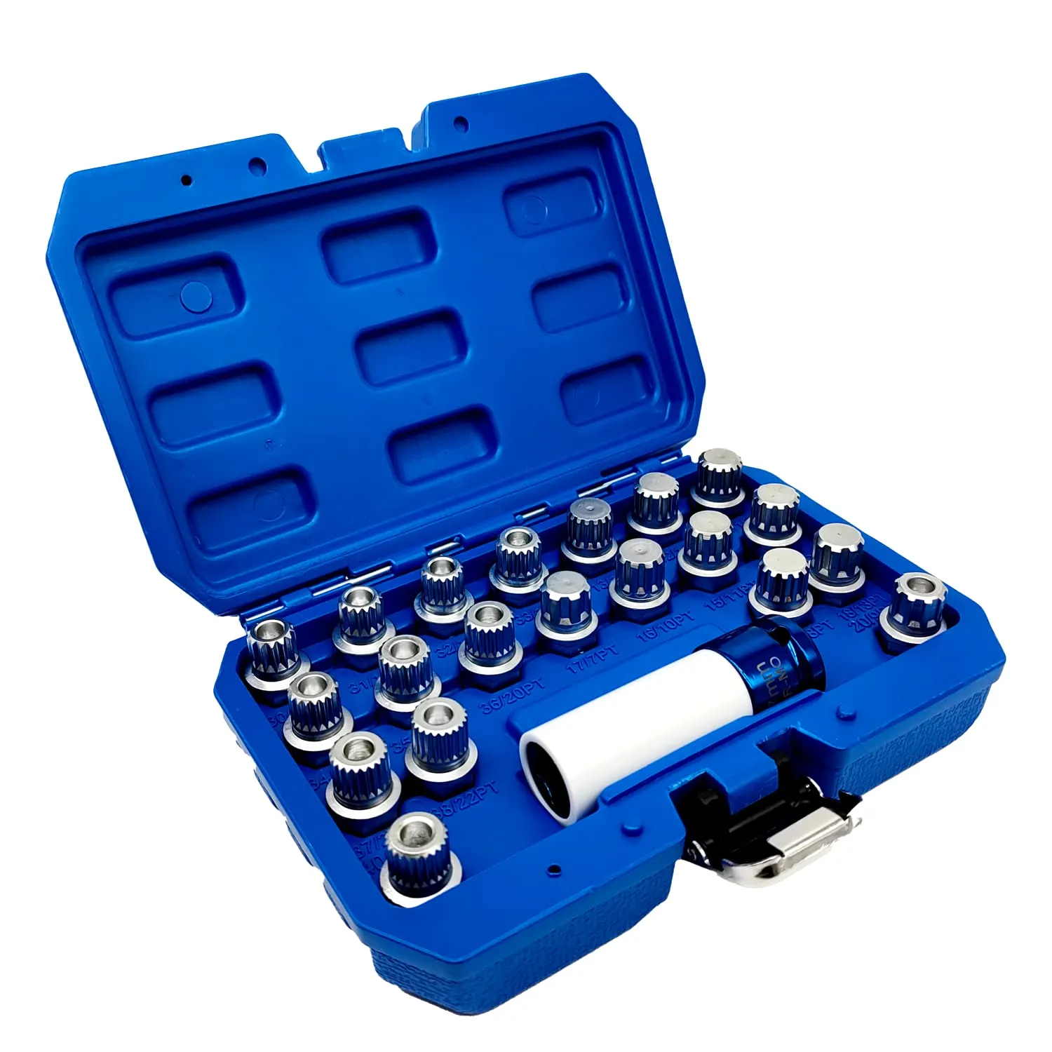 21PCS Wheel Locking Nut Key Kit Compatible with BMW, Wheel Lock Nut Socket Adapter Set, Wheel Anti-Theft Lug Nut Removal Tool, Anti-Theft Screw Remover