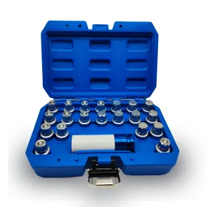 21PCS Wheel Locking Nut Key Kit Compatible with BMW, Wheel Lock Nut Socket Adapter Set, Wheel Anti-Theft Lug Nut Removal Tool, Anti-Theft Screw Remover