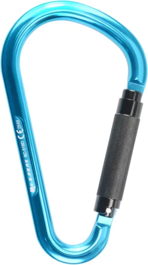 22kN Large Aluminum Auto Locking Ladder Hook, Professional CE Certified Heavy Duty Lightweight Carabiner for Outdoor Tower Climbing, Aerial Work, Rescue, D Ring Clip w/Huge Opening Gate