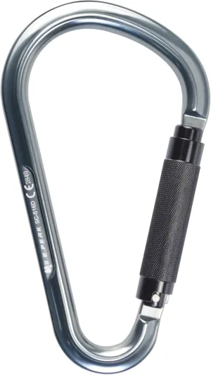 22kN Large Aluminum Auto Locking Ladder Hook, Professional CE Certified Heavy Duty Lightweight Carabiner for Outdoor Tower Climbing, Aerial Work, Rescue, D Ring Clip w/Huge Opening Gate