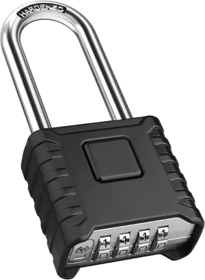 2.3in Long Shackle Combination Padlock, Diyife Large Heavy Duty Outdoor Padlock [One-Touch Unlocking] [Weatherproof] Design of Hidden Password, High Security for Locker, Gym, Garden, Fences