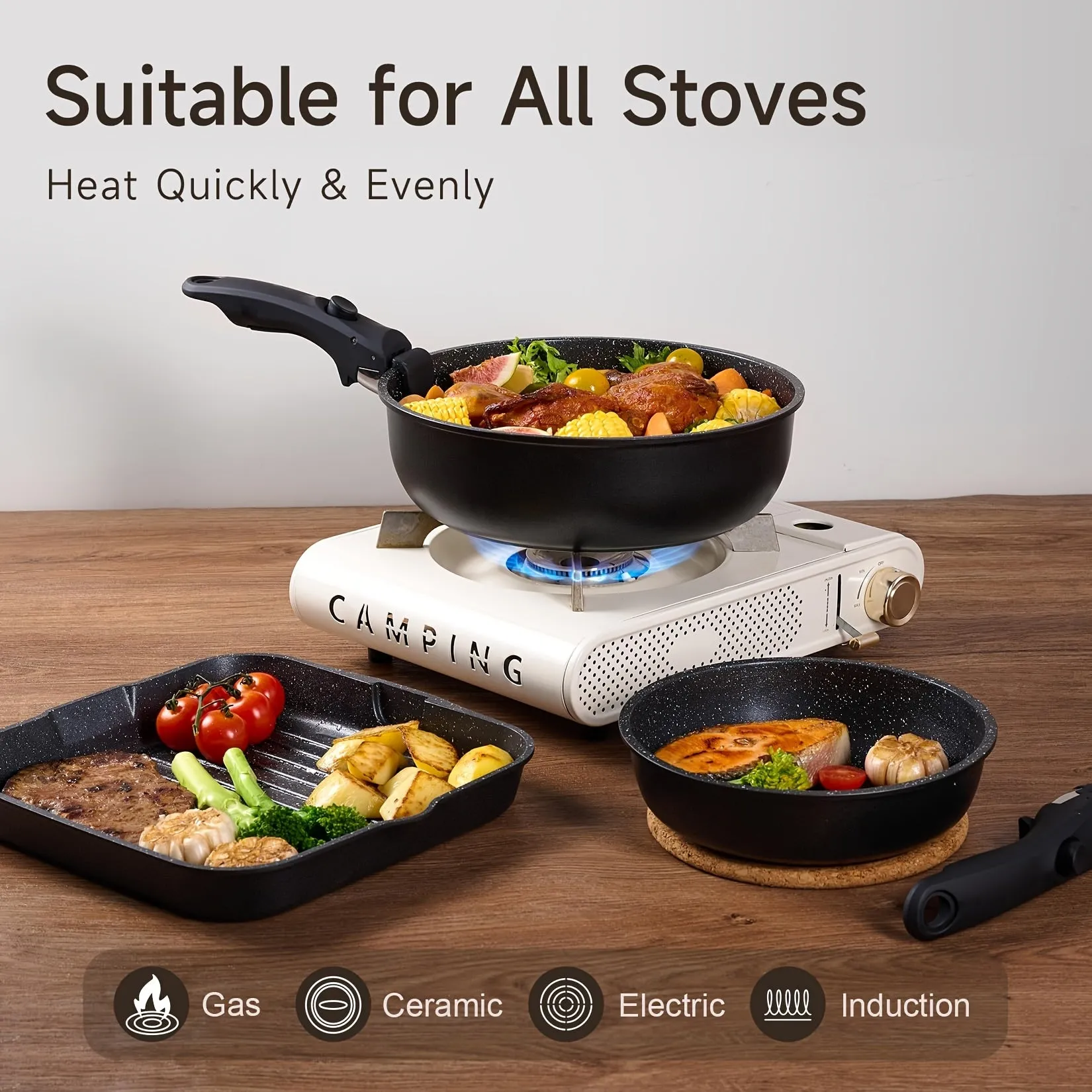 26/16pcs Nonstick Detachable Pot Set Induction Cookware