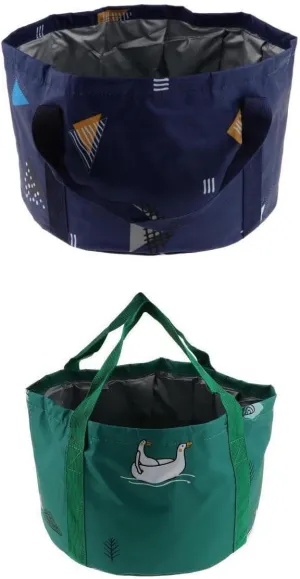 2X Weight Folding Outdoor Wash Basin for Camping Travelling Washing - Compact Foldable Foot Basin Collapsible Bucket for Picnic Hiking - Portable Foldable Washbasin for Kids Toys -
