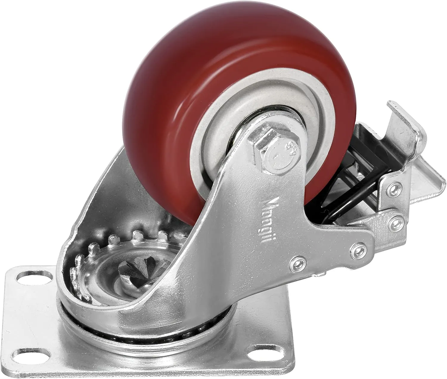 3 inch Heavy Duty Casters Load 1500lbs,Lockable Bearing Caster Wheels with Brakes,Swivel Casters for Furniture and Workbench，Set of 4 (Free Screws)