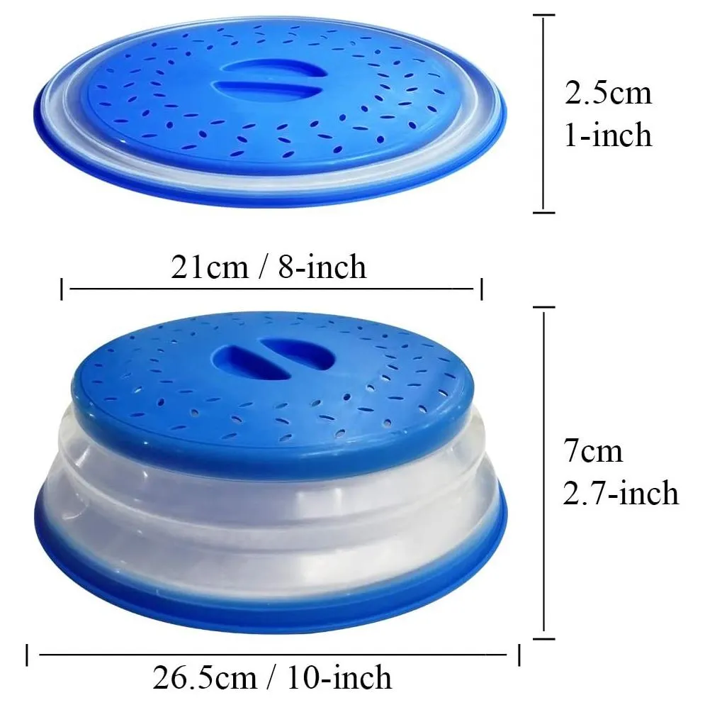 3-Pack: OUZIFISH 10.5 inch Collapsible Food Plate Lid Cover