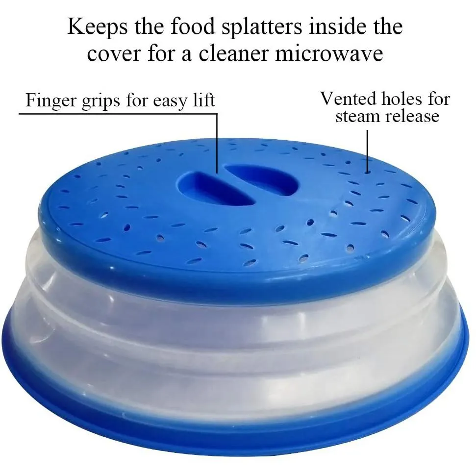 3-Pack: OUZIFISH 10.5 inch Collapsible Food Plate Lid Cover