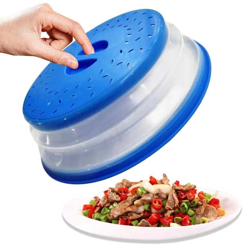 3-Pack: OUZIFISH 10.5 inch Collapsible Food Plate Lid Cover