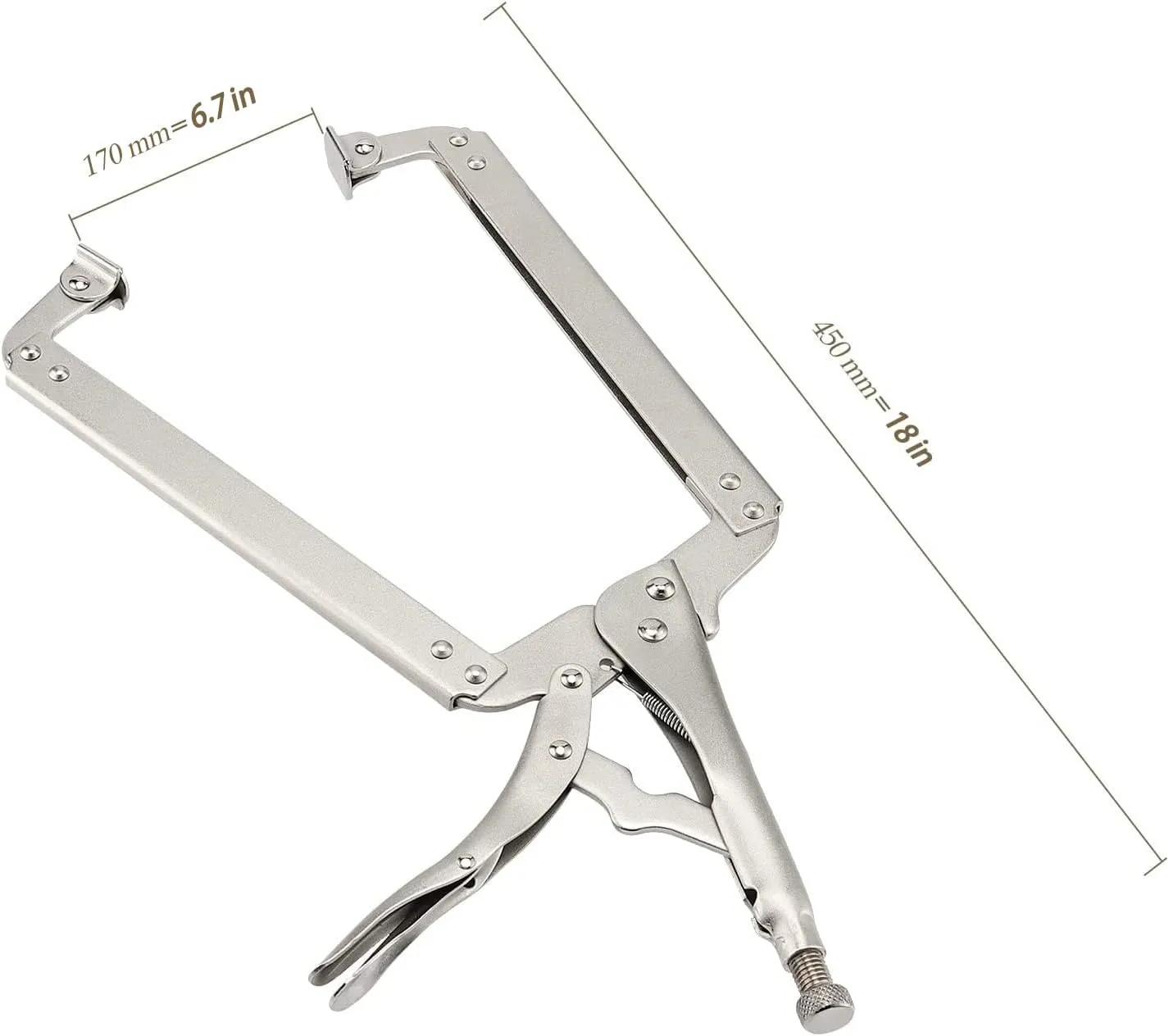 3 Packs 18 Inch Large C Clamp Locking Pliers with Swivel Pads, Heavy Duty Vice Grip Clamp Set, Adjustable Welding Clamps Tools for Woodworking Welding