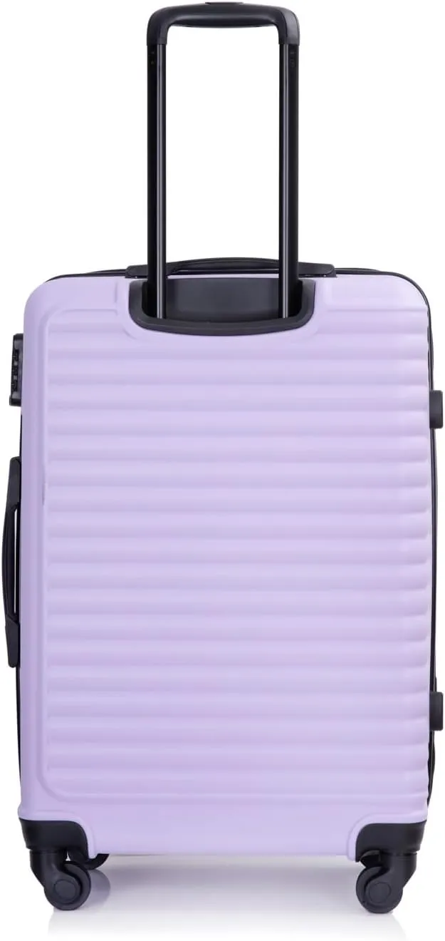 3 Piece Hardshell Luggage Sets Lightweight Suitcase with 2 Hooks, 360 Degree Spinner Wheels, TSA Lock for Travel (20"/24"/28") Lavender Purple As Shown One Size