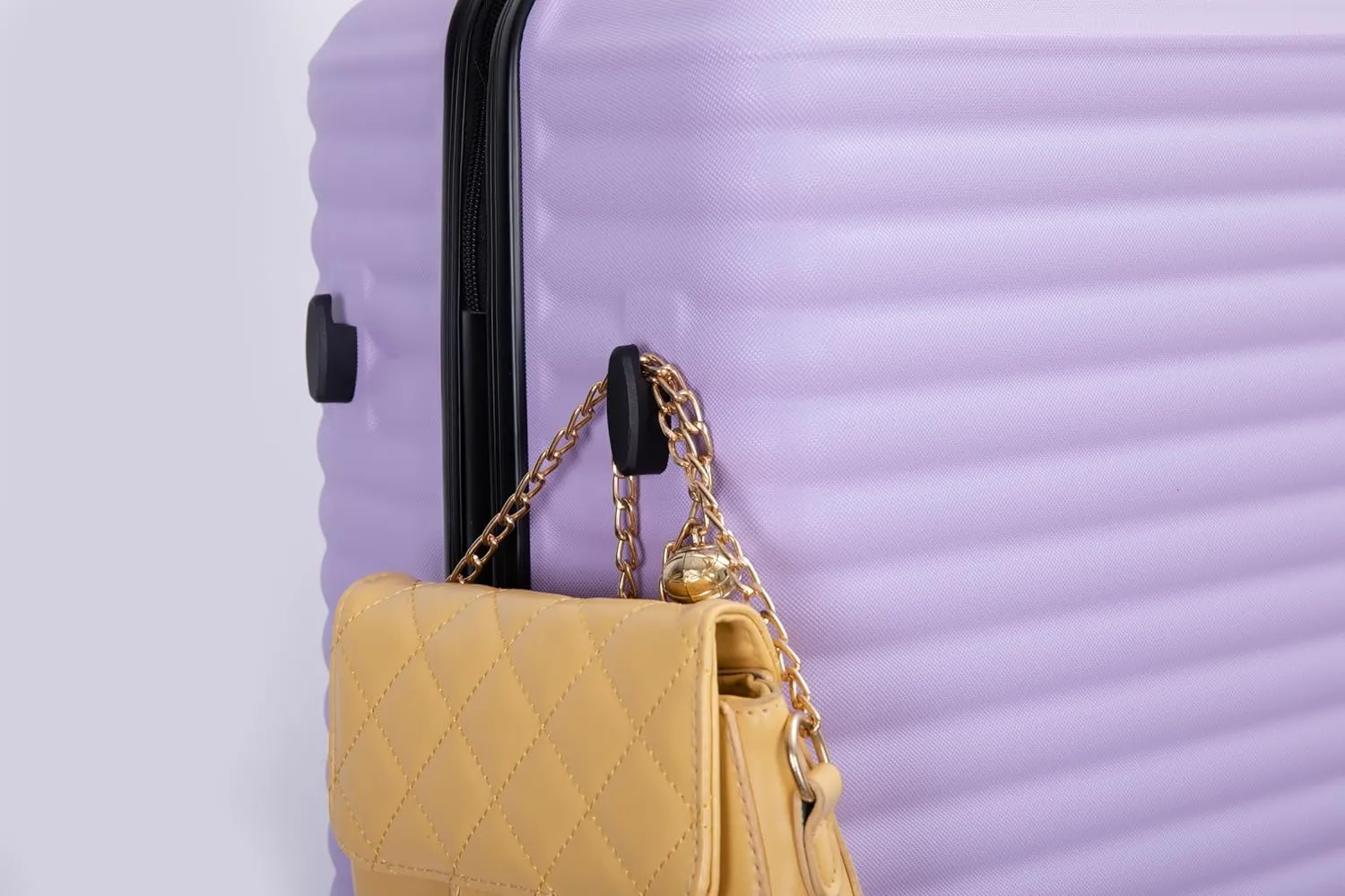 3 Piece Hardshell Luggage Sets Lightweight Suitcase with 2 Hooks, 360 Degree Spinner Wheels, TSA Lock for Travel (20"/24"/28") Lavender Purple As Shown One Size