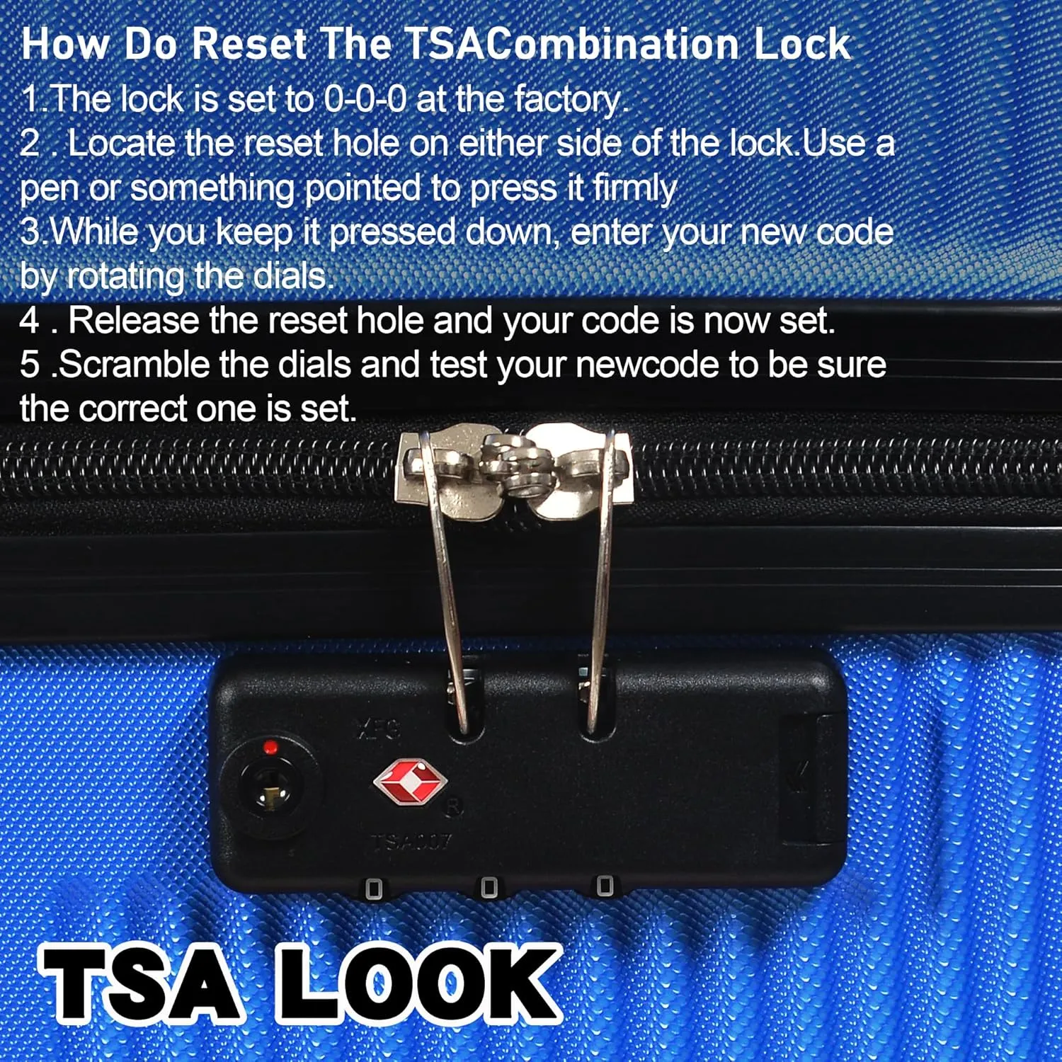 3 Piece Luggage Set with TSA Lock, Durable Lightweight Cross Stripe Suitcase Hardshell Luggage Set with Hooks and 360 Degree Spinner Wheels (20in/24in/28in) Blue As Shown One Size