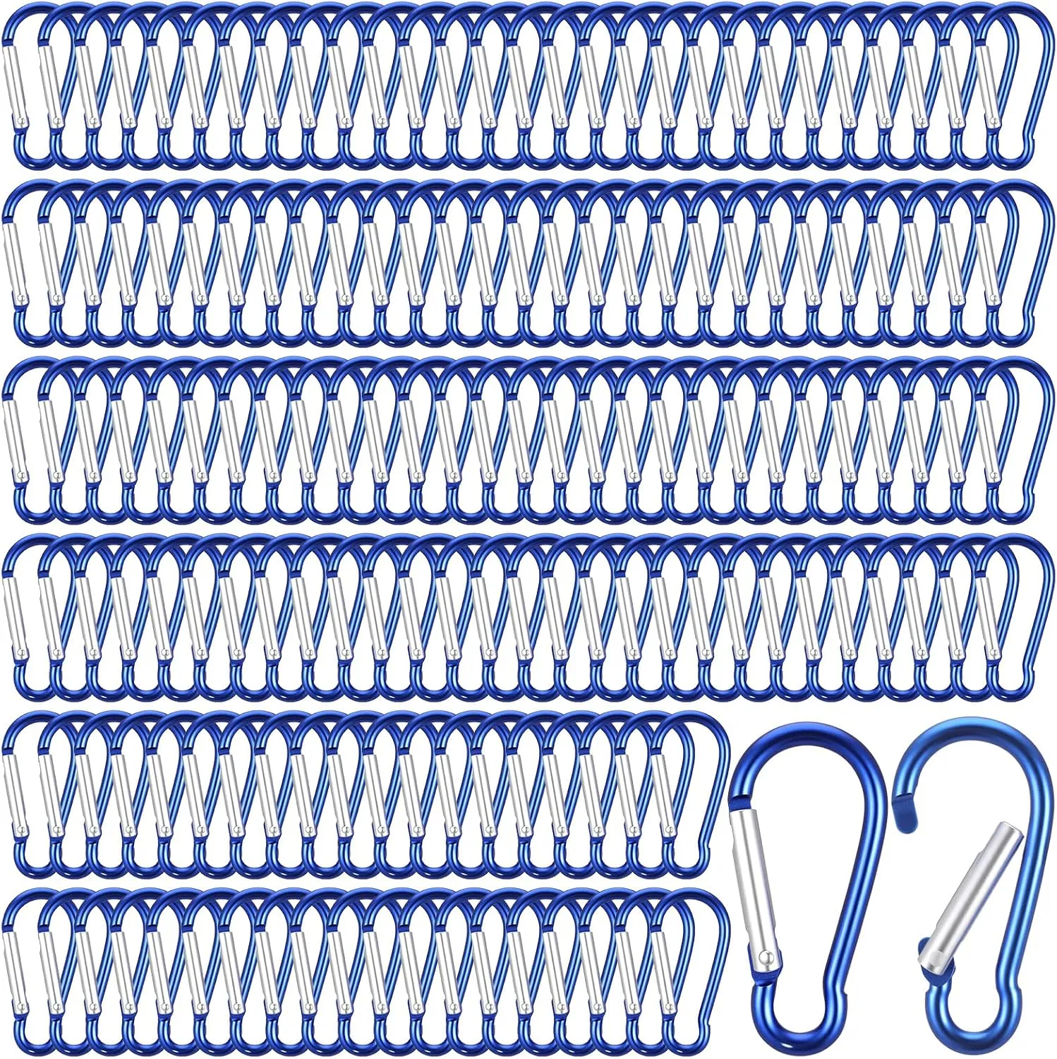 300 Pcs 2" Carabiner Bulk Spring Snap Hooks Bulk Aluminum Alloy Clip Keychain for Hanging Camping Hiking Traveling Fishing Outdoor Activities