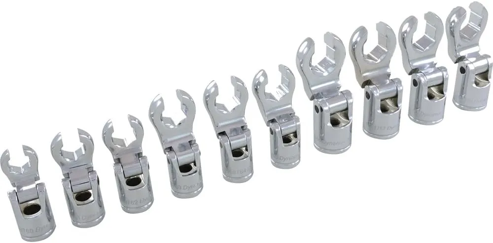 3/8" Drive 10 Piece Metric, Flare Nut Socket Set, 10mm -19mm