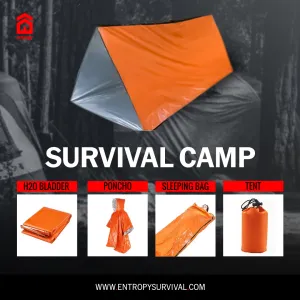 4-in-1 Emergency Mylar Camping Survival Kit
