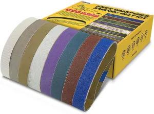 45-Piece 3/4" x 12" Knife Sharpener Sanding Belt Kit for Work Sharp WSKTS-KO, Multiple Grits