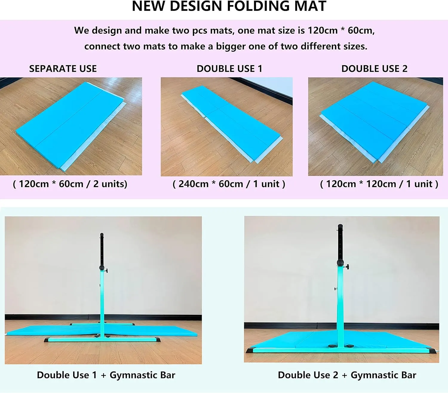4FT/5FT Gymnastic Bar Set Gymnastics Horizontal Bar Gymnastics Kip Bar for Kids Home Use