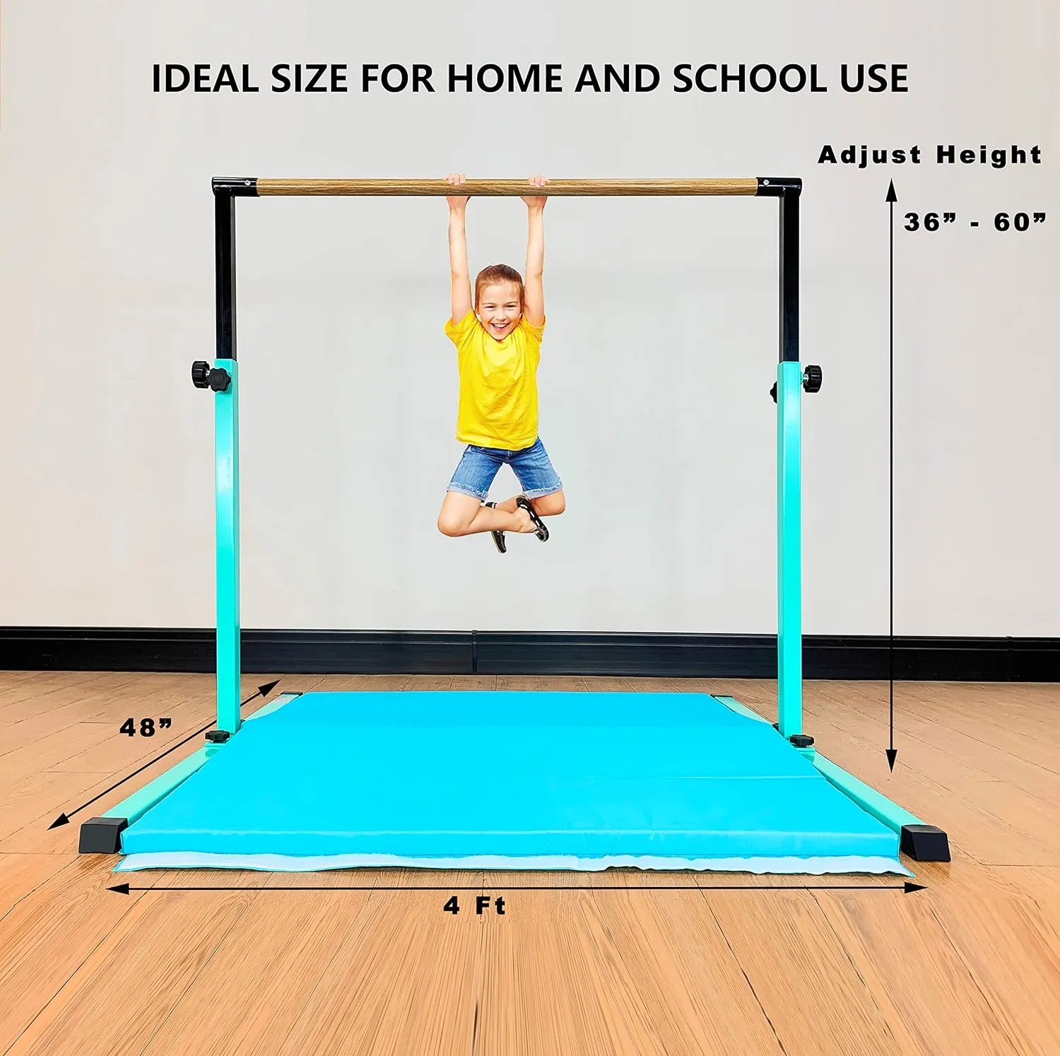 4FT/5FT Gymnastic Bar Set Gymnastics Horizontal Bar Gymnastics Kip Bar for Kids Home Use