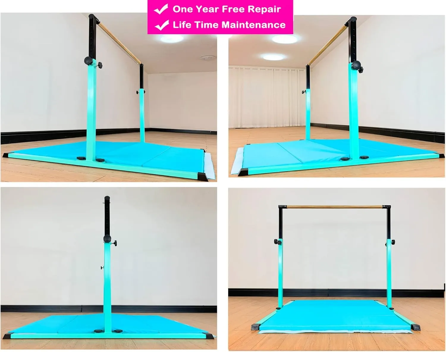 4FT/5FT Gymnastic Bar Set Gymnastics Horizontal Bar Gymnastics Kip Bar for Kids Home Use