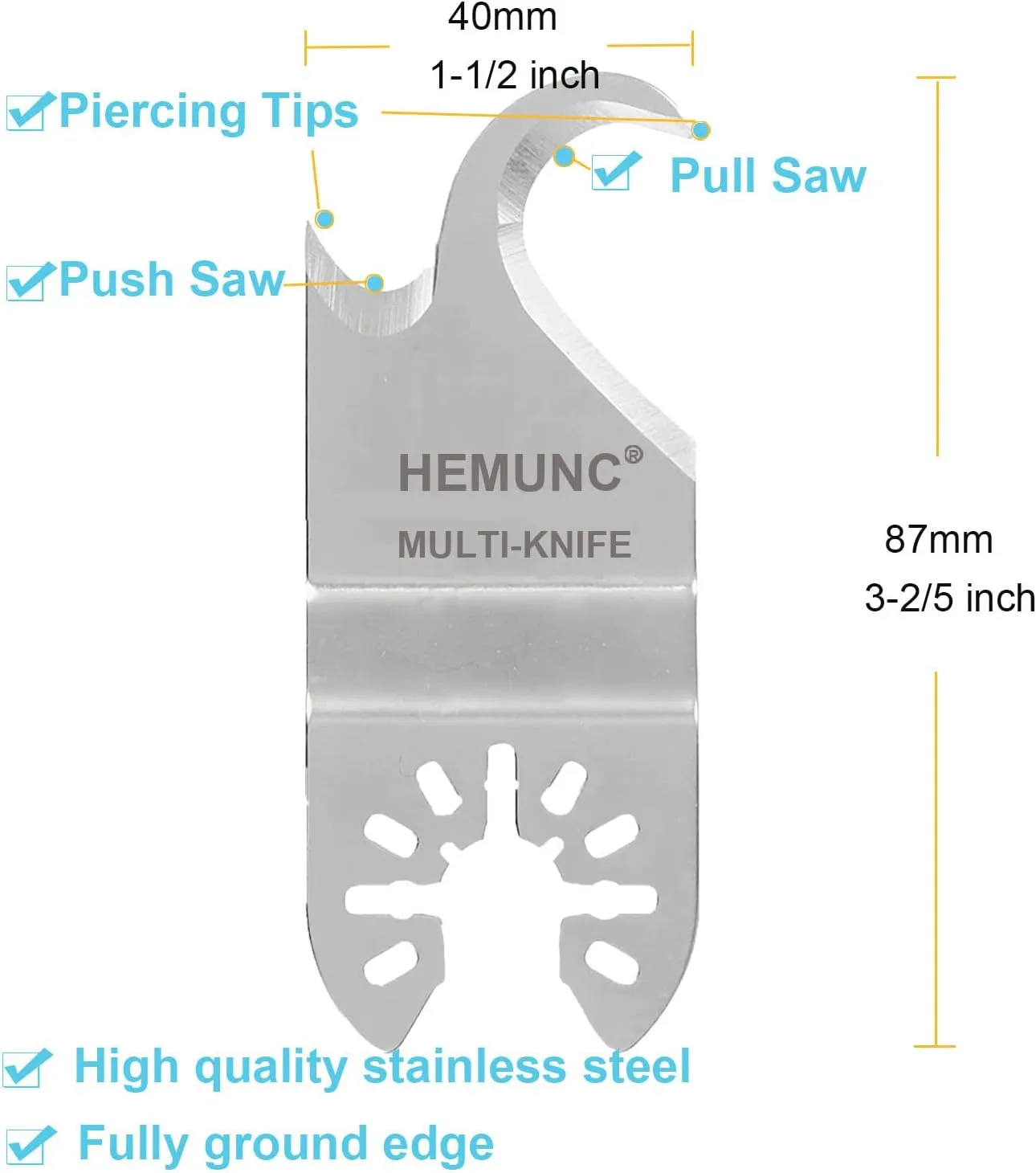 4PCS Oscillating Multitool Saw Blades, Oscillating Multi Tool Hook Knife Blade for Cutting Roofing Shingles, PVC Carpet, and Cardboard, Fit Dewalt Milwukee Rockwell Bosch Dremel Ryobi Ridgid