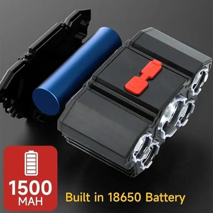 5 Led Rechargeable Flashlight with 18650 Battery, Zoomable Function, Waterproof, Camping Light, Headlamp for Outdoor Sports, Cycling Light, Hiking Light