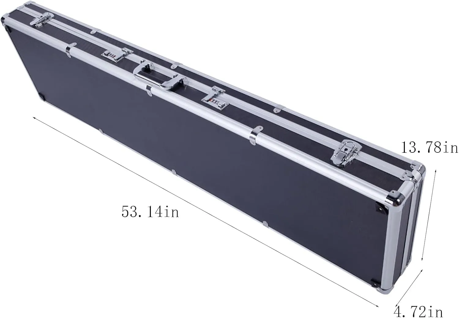 54 Inch Aluminum Rifle Hard Case with Foam Padding,Portable Locking Shotgun Storage Box Pistol Handgun Lock Box with 2 Key Locks,Protective Long Gun Pistol HandGun Box,Hard Storage Carry Case