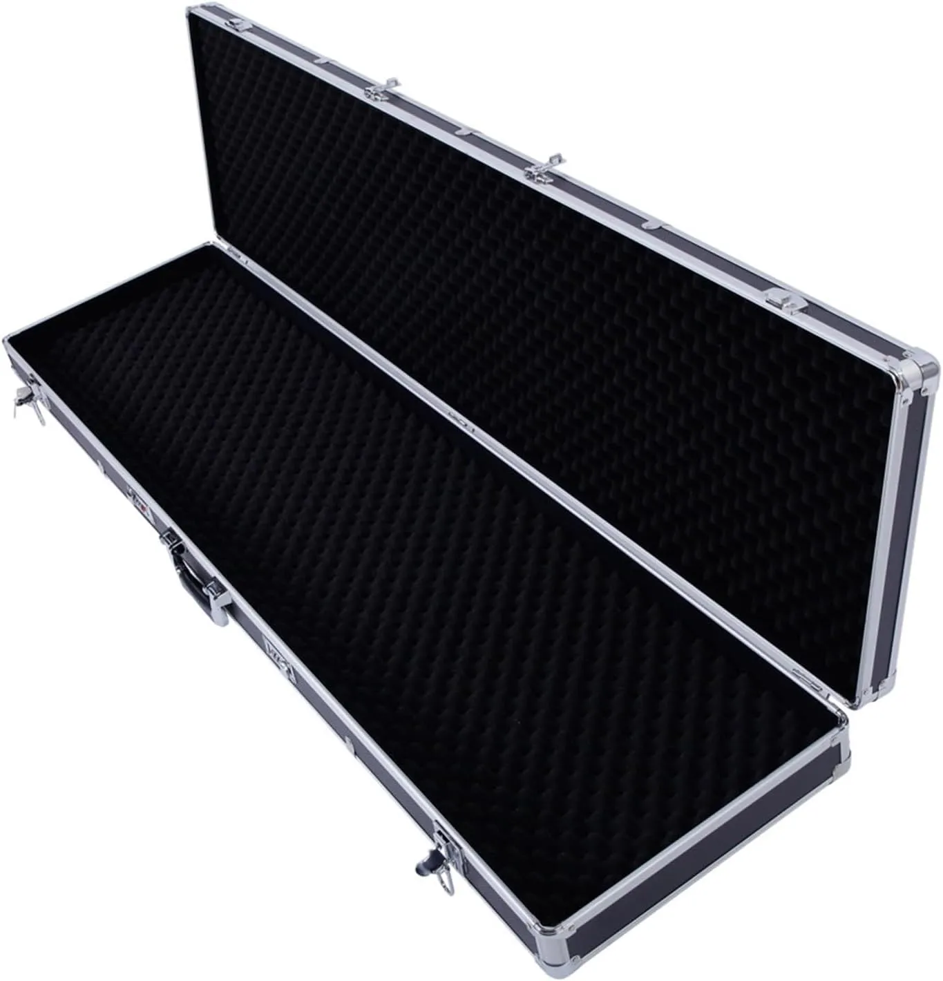 54 Inch Aluminum Rifle Hard Case with Foam Padding,Portable Locking Shotgun Storage Box Pistol Handgun Lock Box with 2 Key Locks,Protective Long Gun Pistol HandGun Box,Hard Storage Carry Case