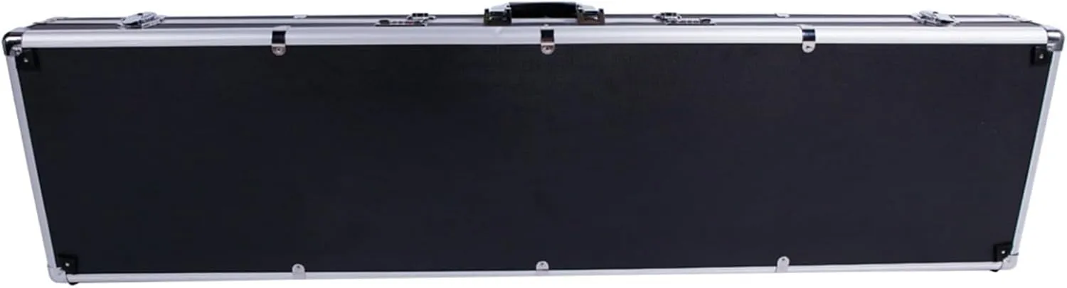 54 Inch Aluminum Rifle Hard Case with Foam Padding,Portable Locking Shotgun Storage Box Pistol Handgun Lock Box with 2 Key Locks,Protective Long Gun Pistol HandGun Box,Hard Storage Carry Case
