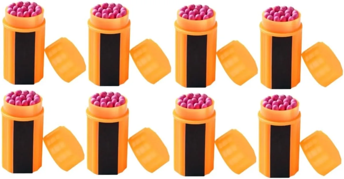 8 Sets Emergency Windproof Matches Lighter Waterproof Matches Wood Matches Emergency Match Emergency Outdoor Match Camping Accessory Wood Outdoor Match Candle Match Orange Wooden
