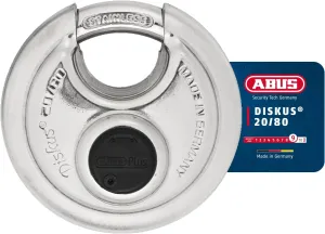 ABUS 2080C 20/80 80mm Diskus Plus Padlock Carded