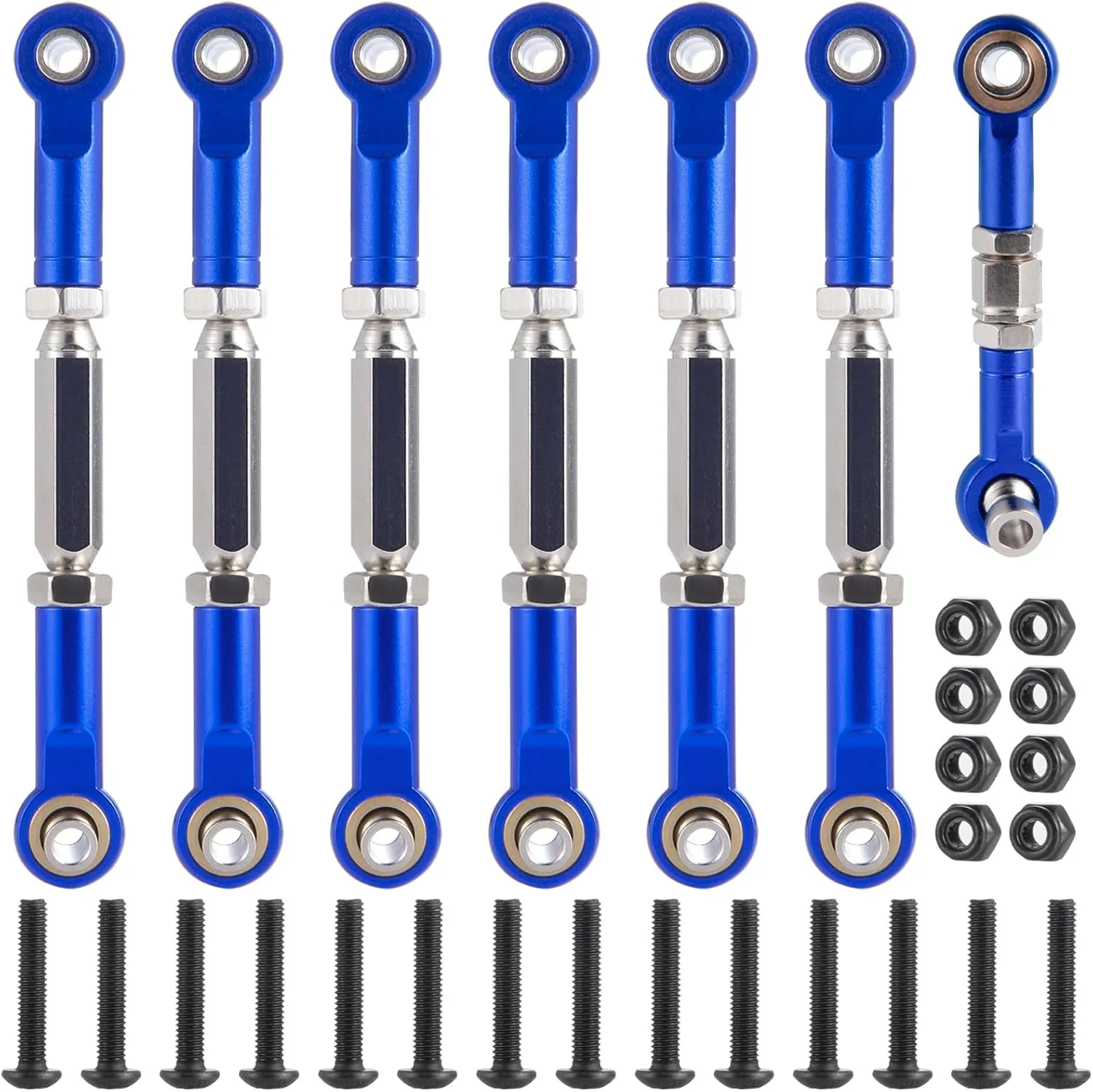 Adjustable Aluminum Upgrades Parts Turnbuckles Camber Links Set for 1/10 Traxxa Slash 2WD 4X4 Hoss Rustler VXL Stampede RC Truck